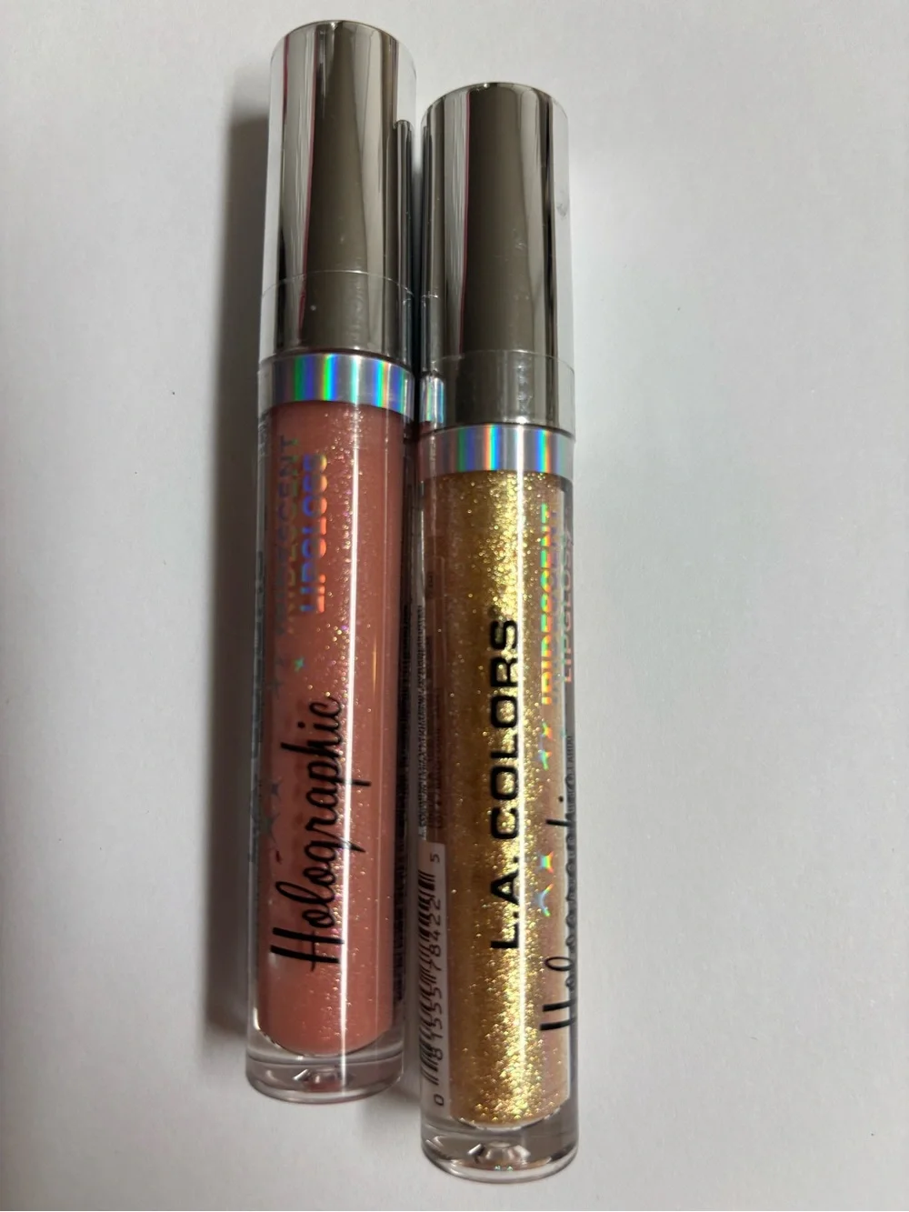 L.A. COLORS Iridescent Lip Gloss Duo - Gold & Peachy Nude